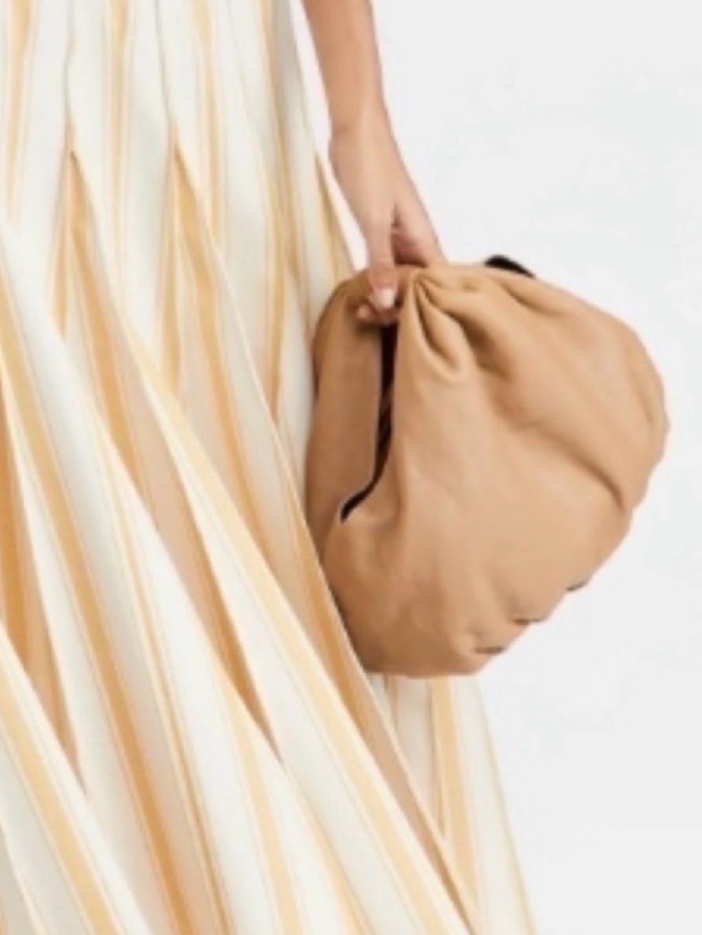 Cleobella Nia Soft Slouchy Leather Clutch in Tan